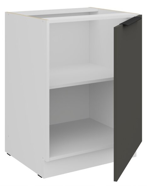 Dolná jednodverová skrinka LUNARA - šírka 60 cm, grafit / biela