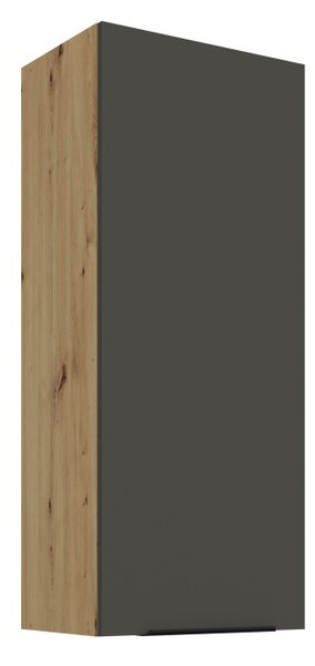 Vysoká horná kuchynská skrinka LUNARA - šírka 45 cm, grafit / dub artisan