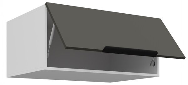 Hlboká digestorová skrinka LUNARA - šírka 80 cm, grafit / biela