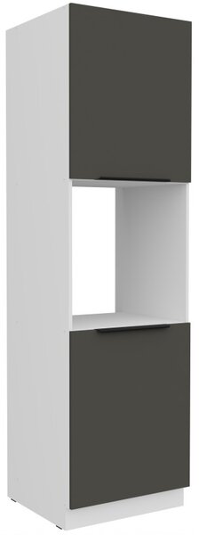 Kuchynská skriňa na vstavanú rúru LUNARA - šírka 60 cm, grafit / biela