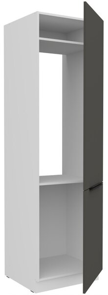 Skriňa na vstavanú chladničku LUNARA - šírka 60 cm, grafit / biela