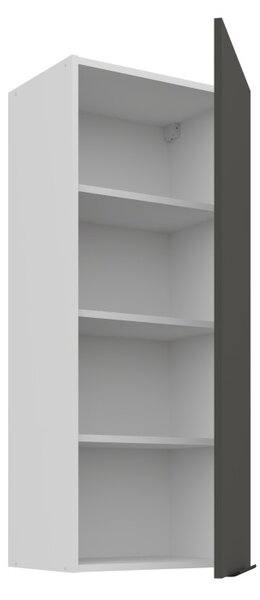 Vysoká horná kuchynská skrinka LUNARA - šírka 45 cm, grafit/biela