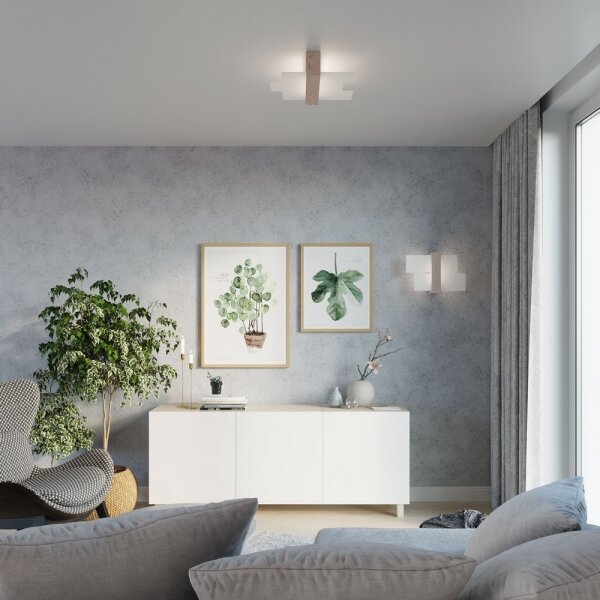Sollux SL.0076 - Stropné svietidlo FENIKS 2 2xE27/60W/230V prírodné drevo