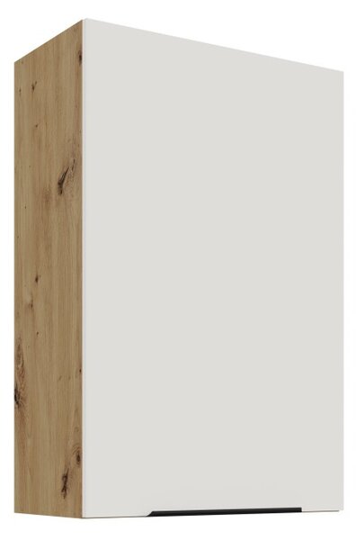 Vysoká horná skrinka LUNARA - šírka 60 cm, biela / dub artisan