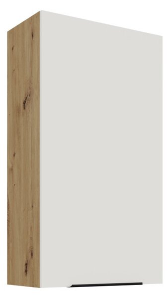 Vysoká horná kuchynská skrinka LUNARA - šírka 60 cm, biela / dub artisan