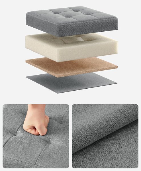 Taburet s úložným priestorom OTTOMAN 30x30 cm, sivý