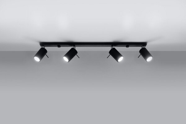 Sollux SL.0332 - Bodové svietidlo RING 4L 4xGU10/10W/230V čierna