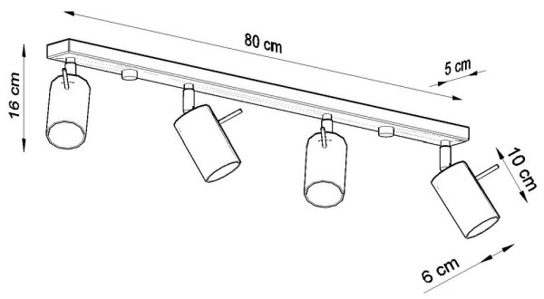 Sollux SL.0332 - Bodové svietidlo RING 4L 4xGU10/10W/230V čierna