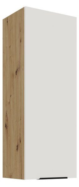 Vysoká horná kuchynská skrinka LUNARA - šírka 40 cm, biela / dub artisan