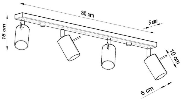 Sollux SL.0331 - Bodové svietidlo RING 4L 4xGU10/10W/230V biela