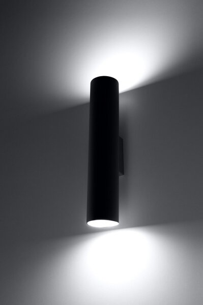 Sollux SL.0330 - Nástenné svietidlo LAGOS 2 2xGU10/10W/230V čierna