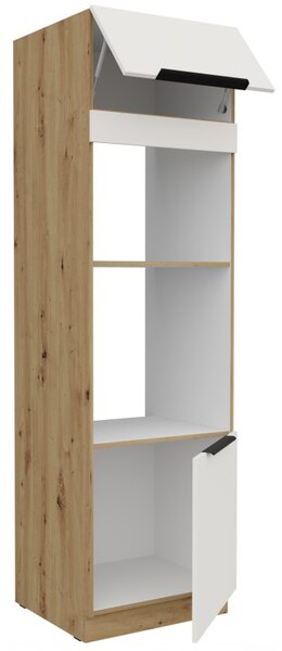 Skriňa na vstavané spotrebiče LUNARA - šírka 60 cm, biela / dub artisan
