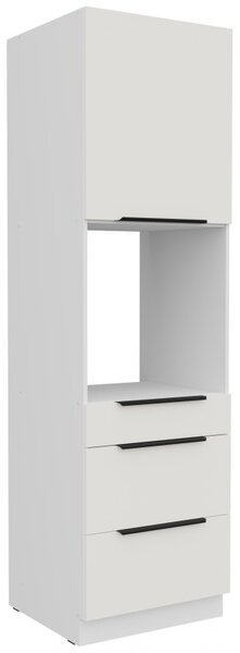 Skriňa na vstavanú rúru so šuplíkmi LUNARA - šírka 60 cm, biela