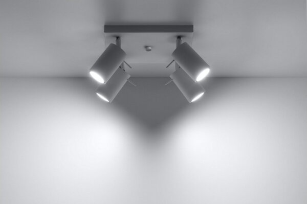 Sollux SL.0090 - Bodové svietidlo RING 4 4xGU10/10W/230V biela
