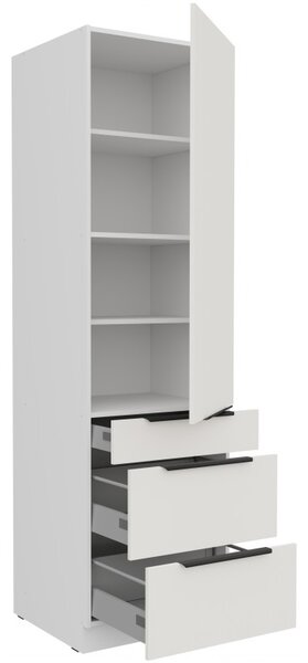 Potravinová skriňa so šuplíkmi LUNARA - šírka 60 cm, biela
