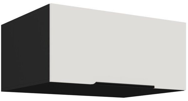 Hlboká digestorová skrinka LUNARA - šírka 80 cm, biela / čierna