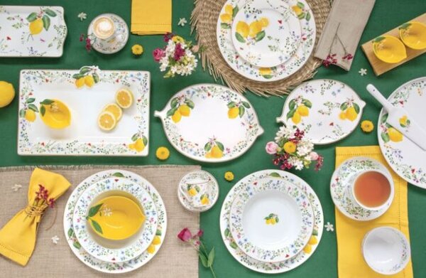 FEDORA Home Set pre 6 osôb - porcelánový hrnček espresso s tanierikom, 100ml, Coffee Mania Fleurs et Citrons