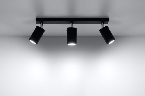 Sollux SL.0093 - Bodové svietidlo RING 3 3xGU10/10W/230V čierna