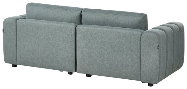 Modulárna 2-miestna pohovka zelená látkové čalúnenie moderný dizajn minimalistický štýl