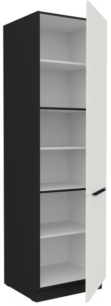 Potravinová skriňa LUNARA - šírka 60 cm, biela / čierna