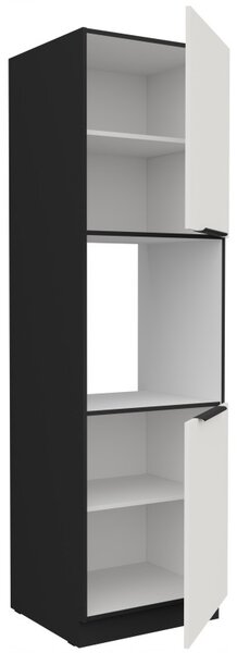 Kuchynská skriňa na vstavanú rúru LUNARA - šírka 60 cm, biela / čierna