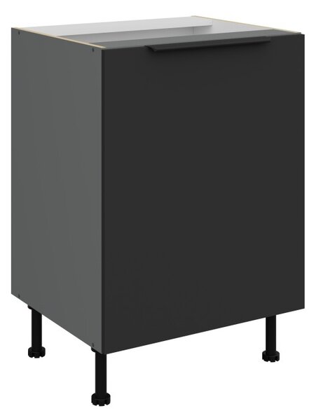 Dolná jednodverová skrinka LUNARA - šírka 60 cm, čierna / antracit
