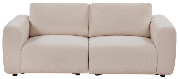 Modulárna 2-miestna pohovka béžová buklé čalúnenie moderný dizajn minimalistický štýl