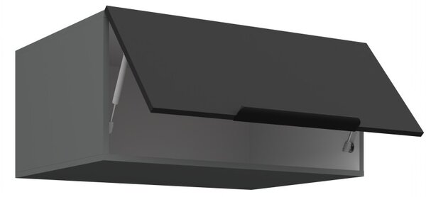 Hlboká digestorová skrinka LUNARA - šírka 80 cm, čierna / antracit