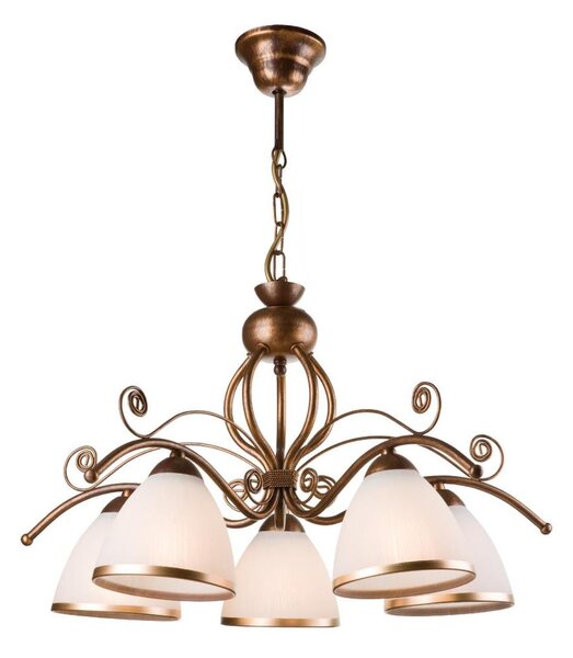 Luster na reťazi RETRO II 5xE27/60W/230V patinovaný bronz