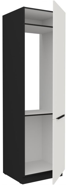 Skriňa na vstavanú chladničku LUNARA - šírka 60 cm, biela / čierna