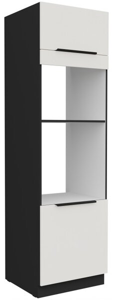 Skriňa na vstavané spotrebiče LUNARA - šírka 60 cm, biela / čierna