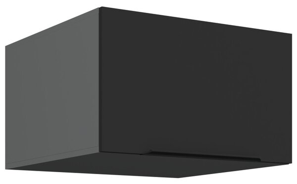 Horná hlboká skrinka s výklopnými dvierkami LUNARA - šírka 60 cm, čierna / antracit