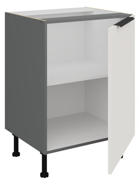 Dolná jednodverová skrinka LUNARA - šírka 60 cm, biela / antracit