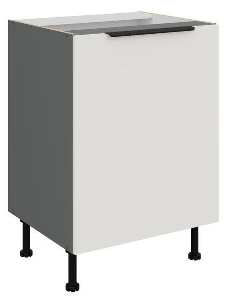 Dolná jednodverová skrinka LUNARA - šírka 60 cm, biela / antracit