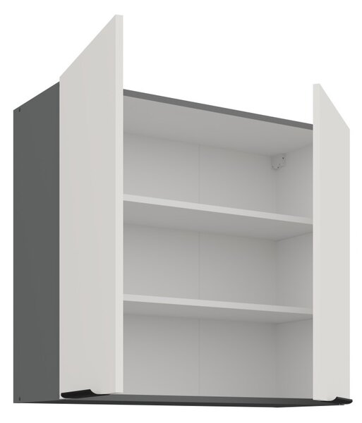 Horná kuchynská skrinka LUNARA - šírka 80 cm, biela / antracit