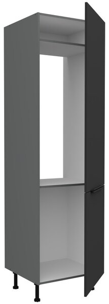 Skriňa na vstavanú chladničku LUNARA - šírka 60 cm, čierna / antracit