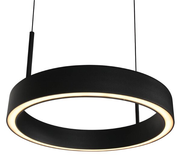 LED závesné svietidlo Mykty, čierna, dĺžka 95 cm, kov, 4-pl., Čierna, Obývacia izba / jedáleň, kov, Moderný, Závesné svietidlo