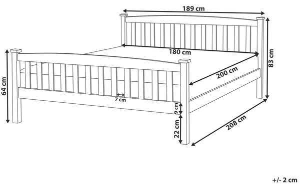 Posteľ svetlohnedá borovicové drevo 180 x 200 cm s roštom minimalistický škandinávsky štýl spálňa