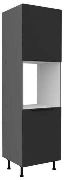 Kuchynská skriňa na vstavanú rúru LUNARA - šírka 60 cm, čierna / antracit