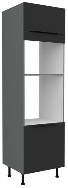 Skriňa na vstavané spotrebiče LUNARA - šírka 60 cm, čierna / antracit