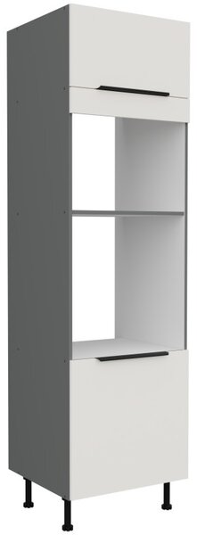 Skriňa na vstavané spotrebiče LUNARA - šírka 60 cm, biela / antracit