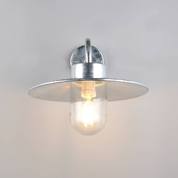 Trio Lighting Vonkajšie nástenné svietidlo Tana, farba zinku, výška 41 cm, kov, IP44, Hliník / sivá / zinok, kov, Nástenné svietidlo