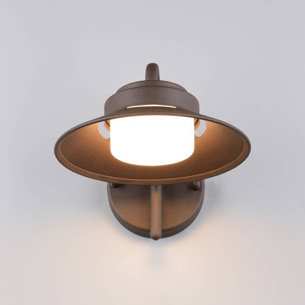 Trio Lighting Vonkajšie nástenné svietidlo Atrato, farba hrdza, Ø 20 cm, kov, Hnedá / hrdzavá, Hliník, Nástenné svietidlo