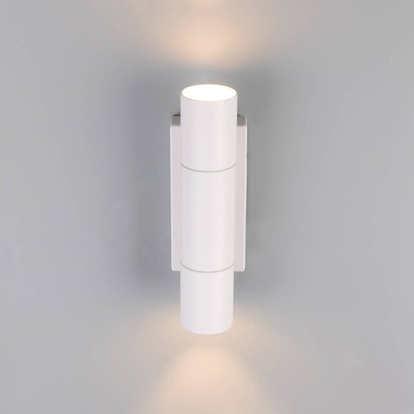 Trio Lighting Vonkajšie nástenné svietidlo Yamuna, biela matná, výška 23 cm, kov, IP65, Biela / opálová, Hliník, Moderný, Nástenné svietidlo