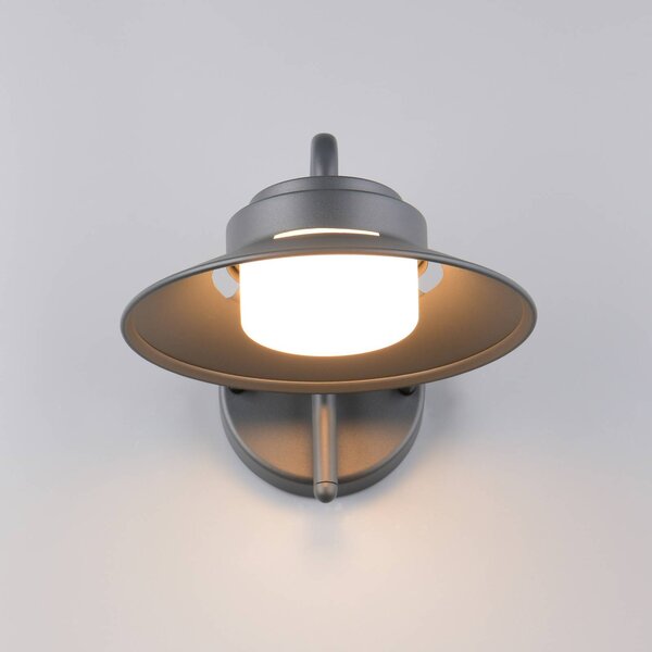 Trio Lighting Vonkajšie nástenné svietidlo Atrato, antracitová, Ø 20 cm, kov, Čierna, Hliník, Nástenné svietidlo