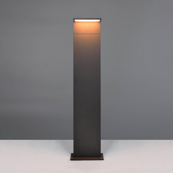 Trio Lighting Chodníkové LED svetlo Ravi, antracitová farba, výška 100 cm, kov, IP65, Čierna, Hliník, Moderný, Osvetlenie príjazdovej cesty