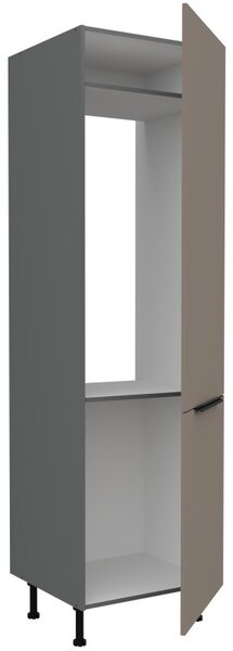 Skriňa na vstavanú chladničku LUNARA - šírka 60 cm, tmavo béžová / antracit