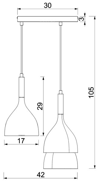 Luster na lanku NOAK WOOD 3xE27/15W/230V biela/buk