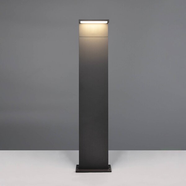 Trio Lighting Chodníkové LED svetlo Ravi, antracitová farba, výška 100 cm, kov, IP65, Čierna, Hliník, Moderný, Osvetlenie príjazdovej cesty