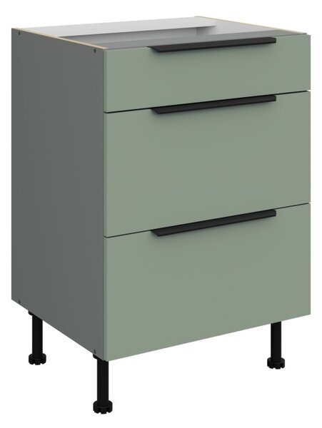 Šuplíková skrinka LUNARA - šírka 60 cm, zelená / antracit